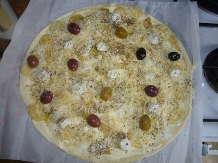 Tarte feuilletée ricotta-courgettes